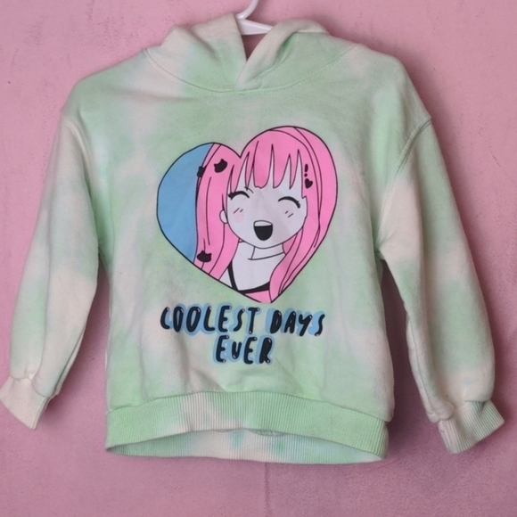 Zara Green Tie Dye Coolest Days Ever Hoodie size 18-24 Months - Picture 1 of 4